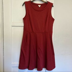 EUC Casual Maroon/Brick Red Ponte Knit Skater Dress, Merona, Target